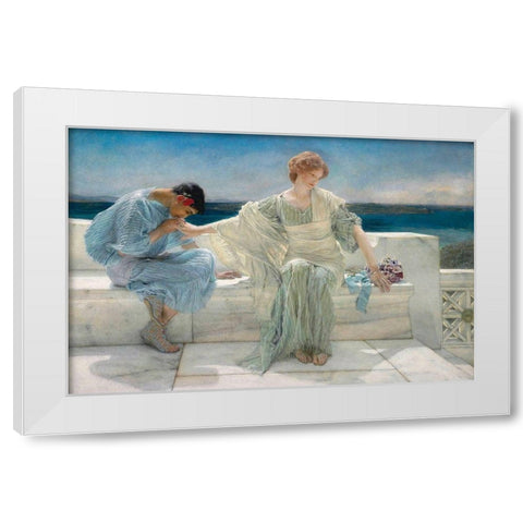 Ask Me No More, 1906 White Modern Wood Framed Art Print by Alma-Tadema, Sir Lawrence