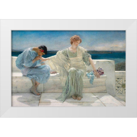 Ask Me No More, 1906 White Modern Wood Framed Art Print by Alma-Tadema, Sir Lawrence