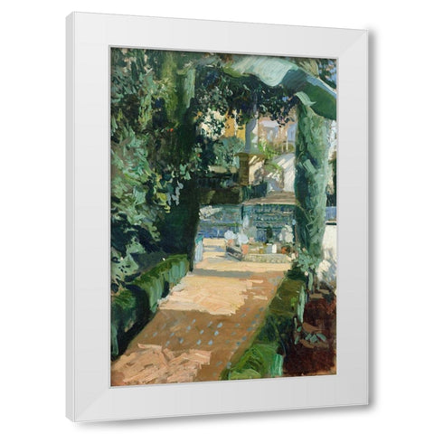 Court of the Dances, Alcazar, Sevilla White Modern Wood Framed Art Print by Bastida, Joaquin Sorolla y