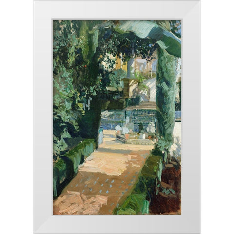 Court of the Dances, Alcazar, Sevilla White Modern Wood Framed Art Print by Bastida, Joaquin Sorolla y
