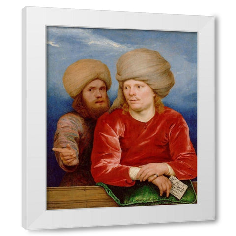 Double Portrait White Modern Wood Framed Art Print by Sweerts, Michael