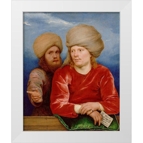 Double Portrait White Modern Wood Framed Art Print by Sweerts, Michael