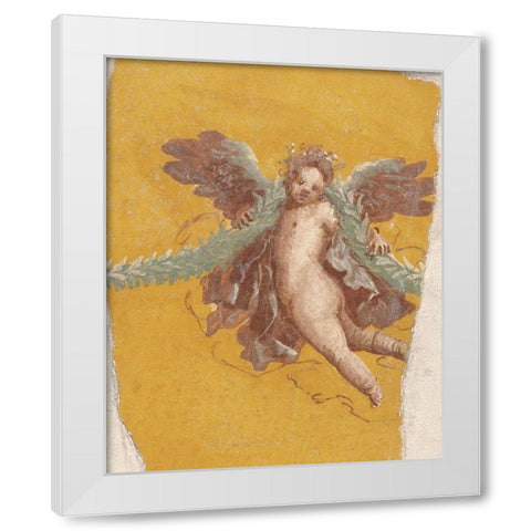 Fresco Fragment White Modern Wood Framed Art Print by Artisan, Unknown 1st Century Roman