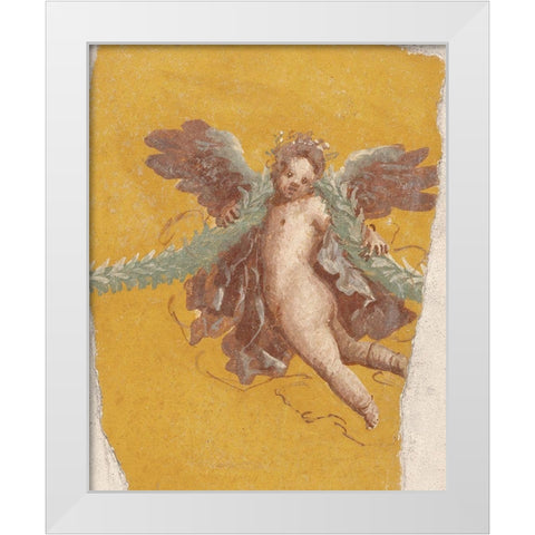 Fresco Fragment White Modern Wood Framed Art Print by Artisan, Unknown 1st Century Roman