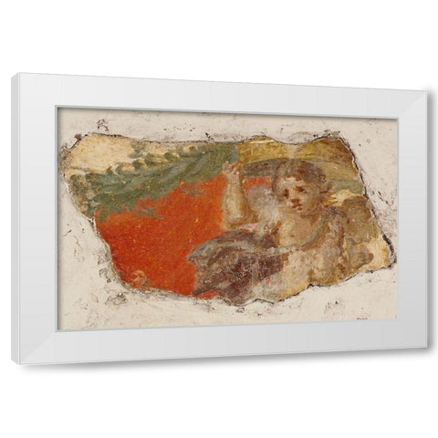Fresco Fragment White Modern Wood Framed Art Print by Artisan, Unknown 1st Century Roman