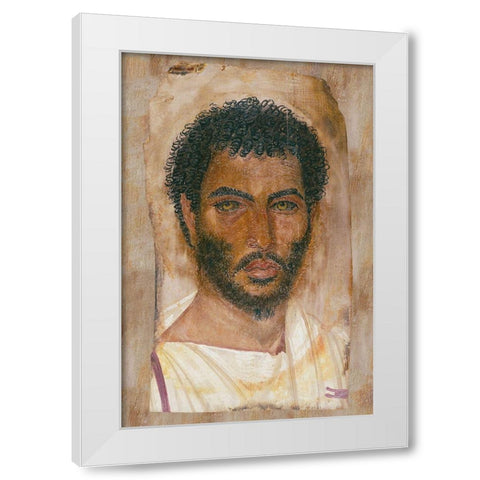Mummy Portrait of a Bearded Man White Modern Wood Framed Art Print by Artisan, Unknown 2nd Century Romano-Egyptian