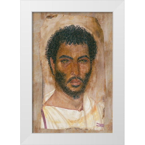 Mummy Portrait of a Bearded Man White Modern Wood Framed Art Print by Artisan, Unknown 2nd Century Romano-Egyptian