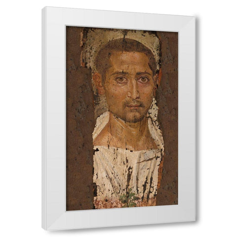 Mummy Portrait of a Bearded Man White Modern Wood Framed Art Print by Artisan, Unknown 3rd Century Romano-Egyptian