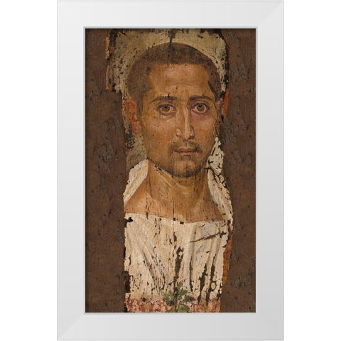 Mummy Portrait of a Bearded Man White Modern Wood Framed Art Print by Artisan, Unknown 3rd Century Romano-Egyptian