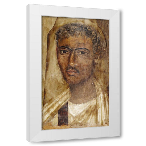 Mummy Portrait of a Man White Modern Wood Framed Art Print by Artisan, Unknown 2nd Century Romano-Egyptian