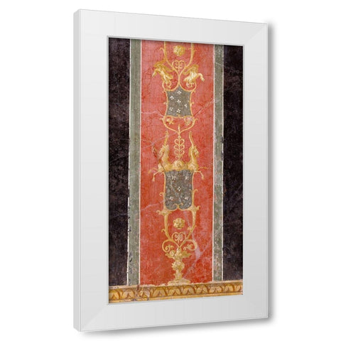 Wall Fragment with Grotesques White Modern Wood Framed Art Print by Artisan, Unknown 1st Century Roman