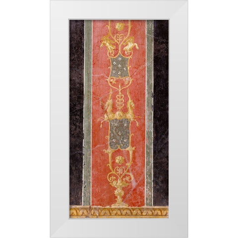 Wall Fragment with Grotesques White Modern Wood Framed Art Print by Artisan, Unknown 1st Century Roman