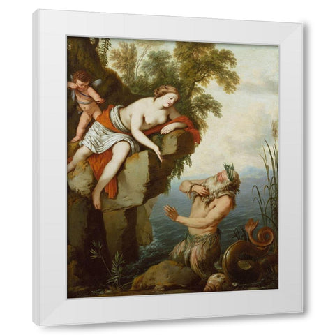 Glaucus and Scylla White Modern Wood Framed Art Print by de La Hyre, Laurent