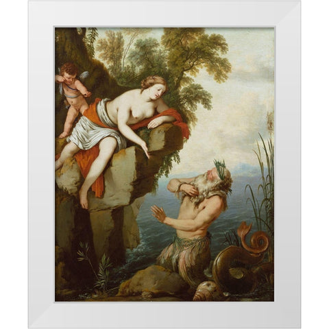 Glaucus and Scylla White Modern Wood Framed Art Print by de La Hyre, Laurent