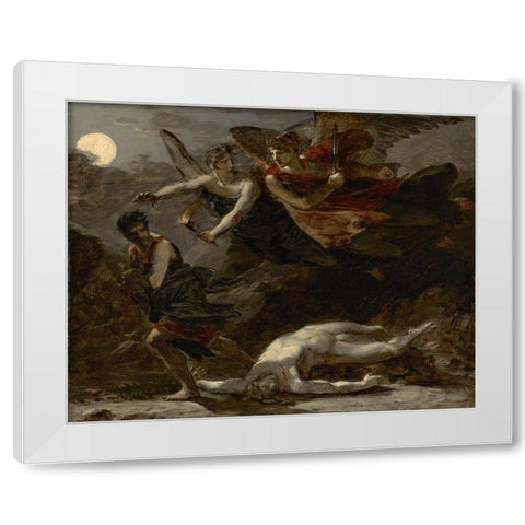 Justice and Divine Vengeance Pursuing Crime White Modern Wood Framed Art Print by Prudhon, Pierre-Paul
