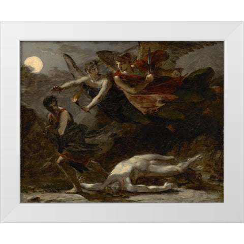 Justice and Divine Vengeance Pursuing Crime White Modern Wood Framed Art Print by Prudhon, Pierre-Paul
