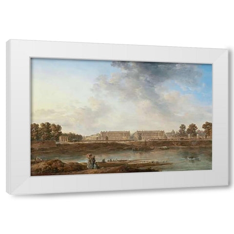 A View of Place Louis XV White Modern Wood Framed Art Print by Noel, Alexandre-Jean