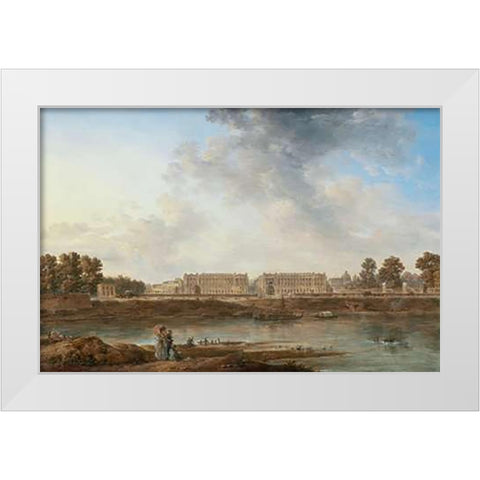 A View of Place Louis XV White Modern Wood Framed Art Print by Noel, Alexandre-Jean