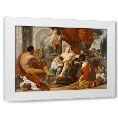 Hercules and Omphale White Modern Wood Framed Art Print by Garzi, Luigi