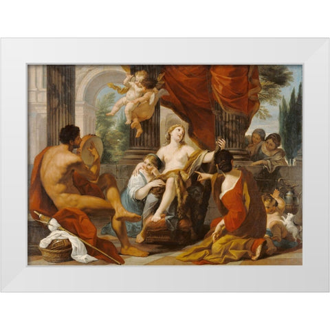 Hercules and Omphale White Modern Wood Framed Art Print by Garzi, Luigi