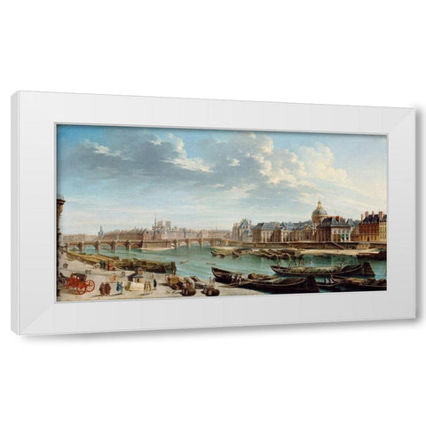 A View of Paris with the Ile de la CitÃ© White Modern Wood Framed Art Print by Raguenet, Jean-Baptiste