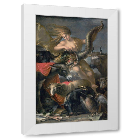 Allegory of Fortune White Modern Wood Framed Art Print by Rosa, Salvator
