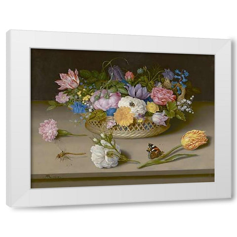 Flower Still Life White Modern Wood Framed Art Print by Bosschaert, Ambrosius