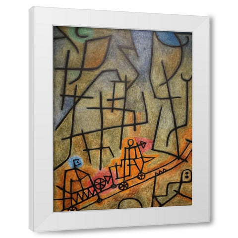 Conquest of the Mountain, 1939 White Modern Wood Framed Art Print by Klee, Paul