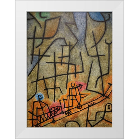 Conquest of the Mountain, 1939 White Modern Wood Framed Art Print by Klee, Paul