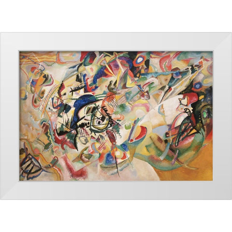 Composition VII, 1913 White Modern Wood Framed Art Print by Kandinsky, Wassily