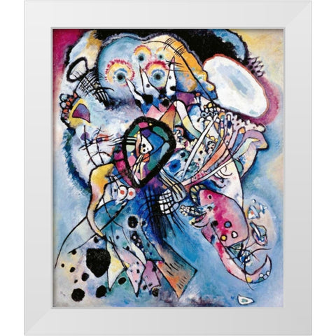 Two Ovals, 1919 White Modern Wood Framed Art Print by Kandinsky, Wassily