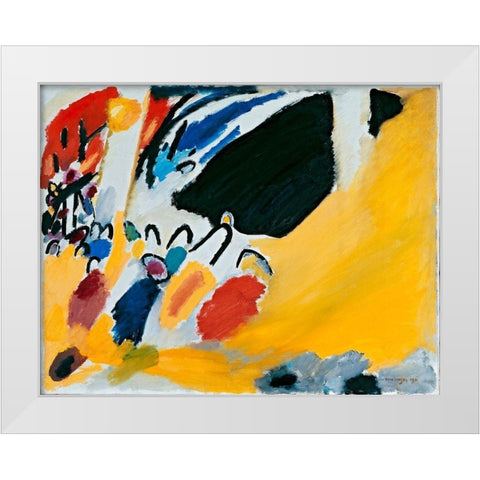 Impression III - Concert, 1911 White Modern Wood Framed Art Print by Kandinsky, Wassily