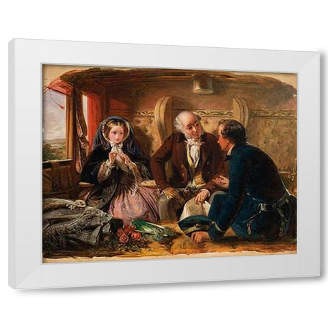 First Class - The Meeting, 1855 White Modern Wood Framed Art Print by Solomon, Abraham