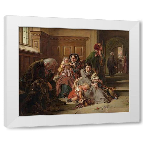 Waiting for the Verdict White Modern Wood Framed Art Print by Solomon, Abraham