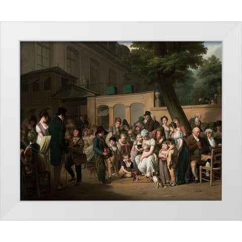 Entrance to the Jardin Turc White Modern Wood Framed Art Print by Boilly, Louis Leopold