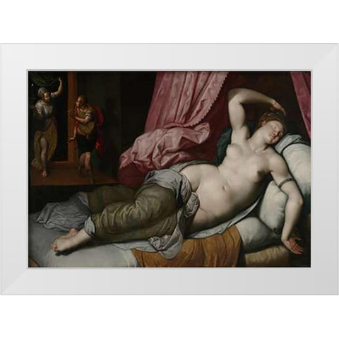 Paris Being Admitted to the Bedchamber of Helen White Modern Wood Framed Art Print by De Backer, Jacob