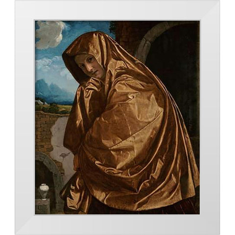 Saint Mary Magdalene at the SepulMuseume White Modern Wood Framed Art Print by Savoldo, Giovanni Girolamo