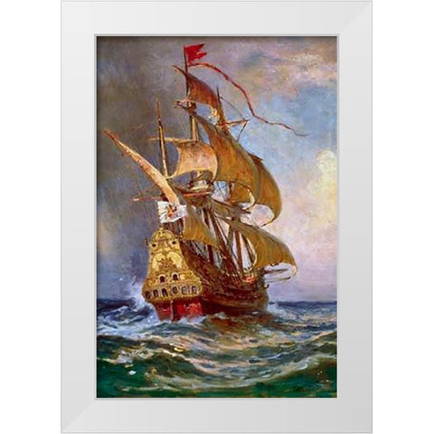 Knight of The Double Cross - Detail White Modern Wood Framed Art Print by Gerome Ferris, Jean Leon