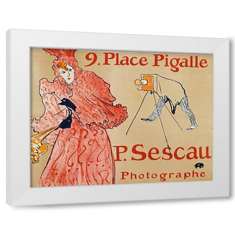 Sescau Photographe White Modern Wood Framed Art Print by De Toulouse-Lautrec, Henri