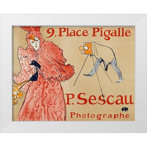 Sescau Photographe White Modern Wood Framed Art Print by De Toulouse-Lautrec, Henri