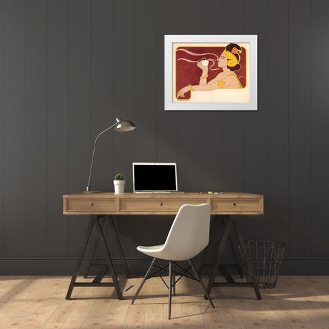 Rajah White Modern Wood Framed Art Print by Meunier, Henri Georges Jean Isidore