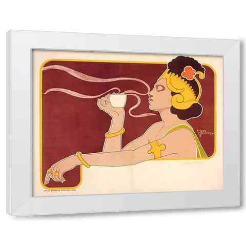 Rajah White Modern Wood Framed Art Print by Meunier, Henri Georges Jean Isidore