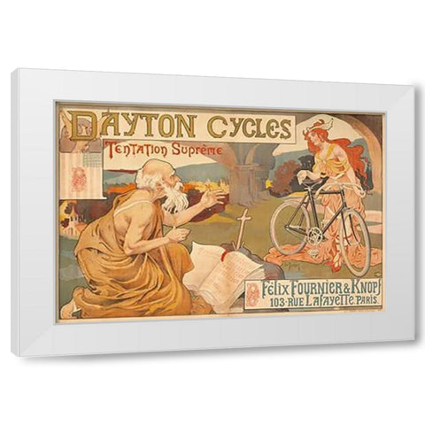 Dayton Cycles White Modern Wood Framed Art Print by Thiriet, Henry