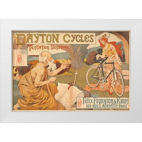 Dayton Cycles White Modern Wood Framed Art Print by Thiriet, Henry