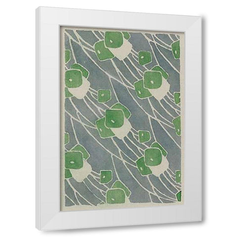 Green Geometric White Modern Wood Framed Art Print by Overbeck, Hannah Borger