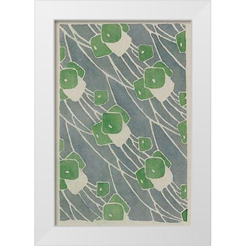 Green Geometric White Modern Wood Framed Art Print by Overbeck, Hannah Borger