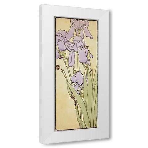 Iris White Modern Wood Framed Art Print by Overbeck, Hannah Borger