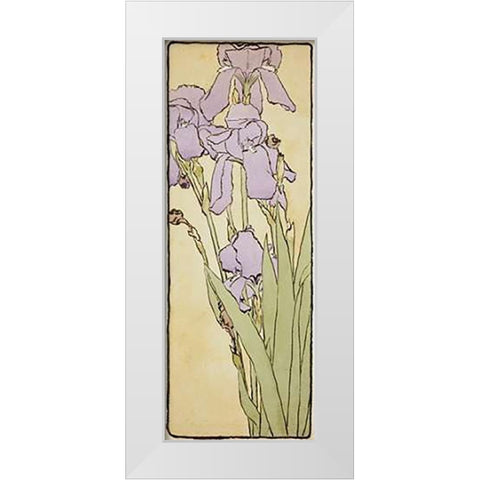 Iris White Modern Wood Framed Art Print by Overbeck, Hannah Borger