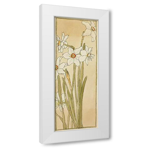 Poets Narcissus White Modern Wood Framed Art Print by Overbeck, Hannah Borger