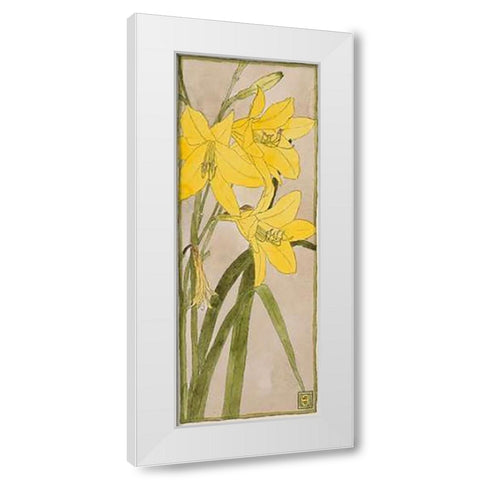 Yellow Daylily White Modern Wood Framed Art Print by Overbeck, Hannah Borger
